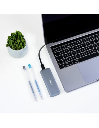 TooQ TQE-2281G caja para disco duro externo Caja externa para unidad de estado sólido (SSD) Gris M.2