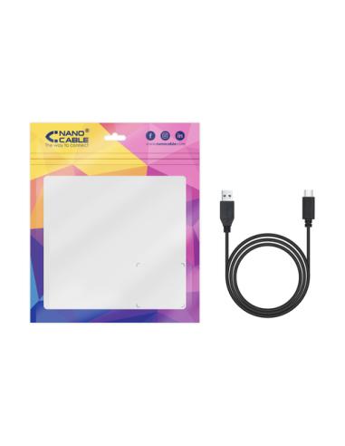 Nanocable Cable USB 3.1 Gen2 10Gbps 3A, tipo USB-C/M-A/M, negro, 0.5 m