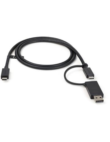 StarTech.com Cable USB-C de 1m con Llave Adaptador (Dongle) a USB-A - Cable Híbrido USB Tipo C a USBC (10Gbps y PD de 100W) o US