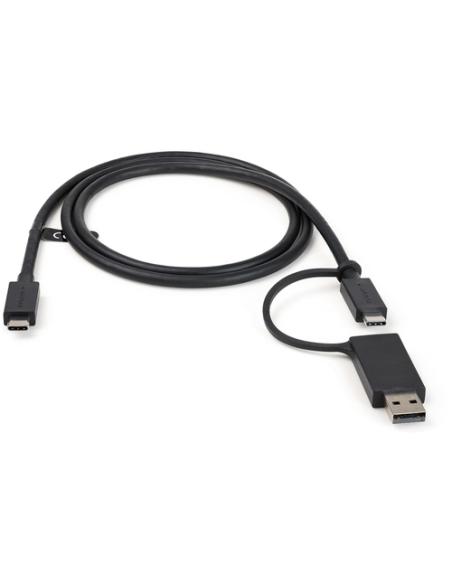 StarTech.com Cable USB-C de 1m con Llave Adaptador (Dongle) a USB-A - Cable Híbrido USB Tipo C a USBC (10Gbps y PD de 100W) o US