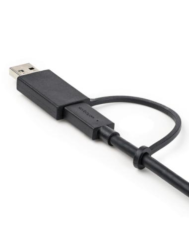 StarTech.com Cable USB-C de 1m con Llave Adaptador (Dongle) a USB-A - Cable Híbrido USB Tipo C a USBC (10Gbps y PD de 100W) o US