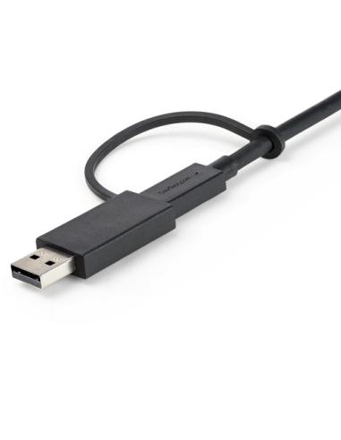 StarTech.com Cable USB-C de 1m con Llave Adaptador (Dongle) a USB-A - Cable Híbrido USB Tipo C a USBC (10Gbps y PD de 100W) o US