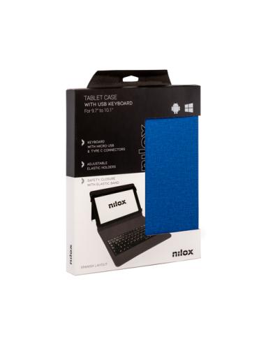 Nilox FUNDA TECLADO USB DE 9,7" A 10.5" AZUL
