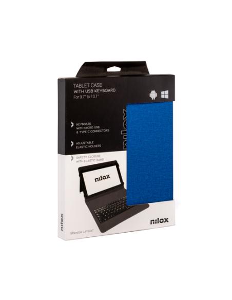 Nilox FUNDA TECLADO USB DE 9,7" A 10.5" AZUL