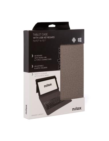 Nilox FUNDA TECLADO USB DE 9,7" A 10.5" BEIGE