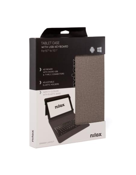 Nilox FUNDA TECLADO USB DE 9,7" A 10.5" BEIGE