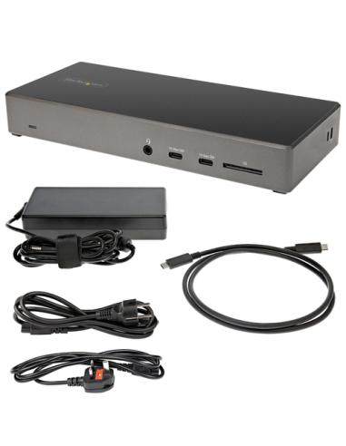 StarTech.com Dock USB-C - Docking Station USB Tipo C para 3 Monitores de 4K - con 100W de Entrega de Alimentación PD - Modo Alt 