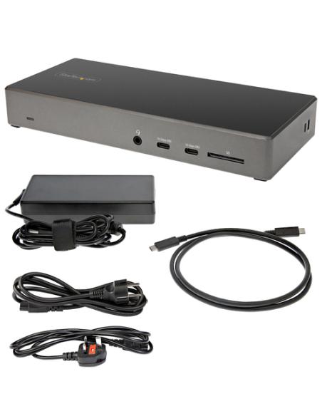 StarTech.com Dock USB-C - Docking Station USB Tipo C para 3 Monitores de 4K - con 100W de Entrega de Alimentación PD - Modo Alt 