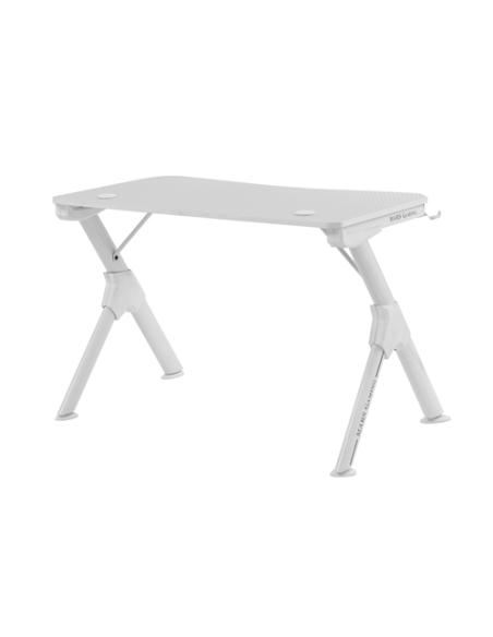 Mars Gaming MGD, Mesa Ergonómica Gaming, Soporte Auriculares y Bebidas, Escritorio PC, 110x60cm, Blanco