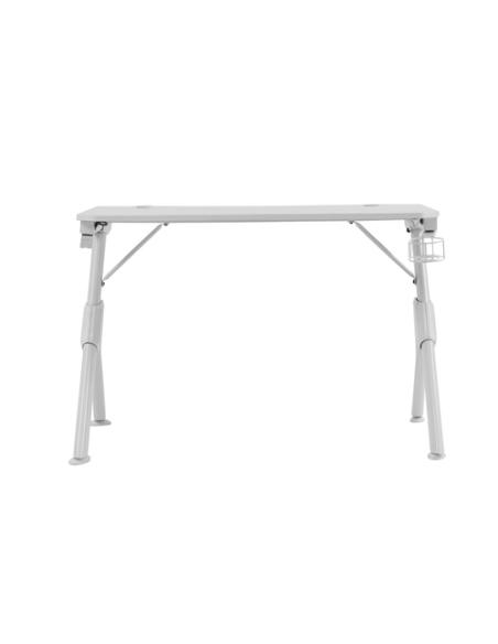 Mars Gaming MGD, Mesa Ergonómica Gaming, Soporte Auriculares y Bebidas, Escritorio PC, 110x60cm, Blanco
