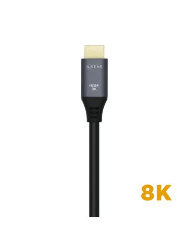 AISENS Cable HDMI V2.1 Ultra Alta Velocidad / HEC 8k@60Hz 48Gbps, A/M-A/M, Gris/Negro, 3.0m