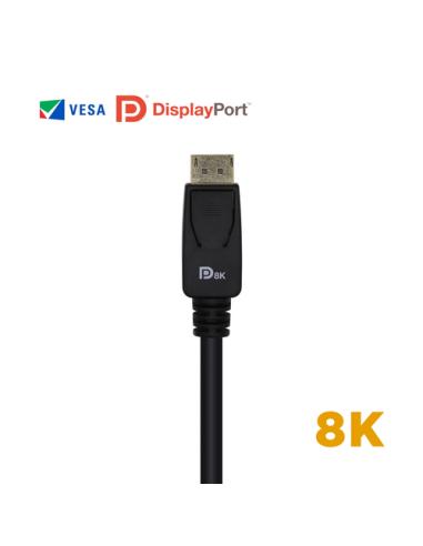 AISENS Cable Displayport Certificado V1.4 8k@60hz, DP/M-DP/M, Negro, 3.0m