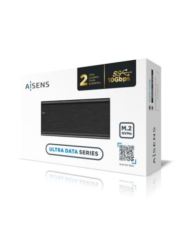 AISENS Caja Externa M.2 (NGFF) ASM2-008B NVMe a USB3.2 Gen2, Negra