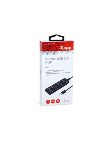 Equip 128957 hub de interfaz USB 2.0 480 Mbit/s Negro