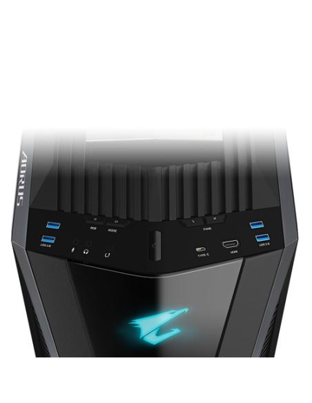GIGABYTE AORUS C700 GLASS Caja de PC – Torre completa, compatible con hasta E-ATX y radiadores de 420 mm, 5 ventiladores de 120 
