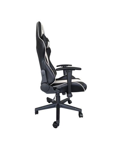 KeepOut XSPRO-RACING Silla para videojuegos universal Asiento acolchado Negro, Blanco