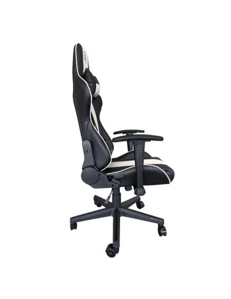 KeepOut XSPRO-RACING Silla para videojuegos universal Asiento acolchado Negro, Blanco