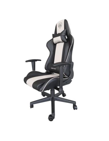 KeepOut XSPRO-RACING Silla para videojuegos universal Asiento acolchado Negro, Blanco