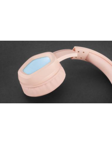 Mars Gaming MH320P Rosa, Auriculares Neodimio RGB Flow, Micrófono y Caja de Control