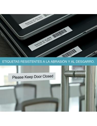 DYMO D1 - Etiquetas Durable - Blanco sobre rojo - 12mm x 7m