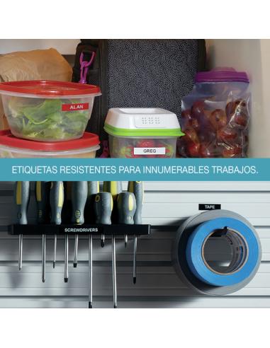 DYMO D1 - Etiquetas Durable - Blanco sobre rojo - 12mm x 7m