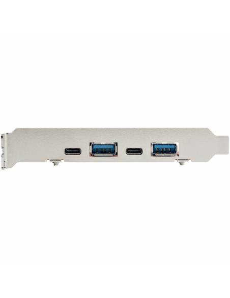 StarTech.com Tarjeta PCIe de 4 Puertos USB - Tarjeta de Expansión PCI Express USB de 10Gbps con 2 Controladores - 2 Puertos USB-