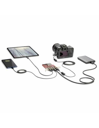 StarTech.com Tarjeta PCIe de 4 Puertos USB - Tarjeta de Expansión PCI Express USB de 10Gbps con 2 Controladores - 2 Puertos USB-