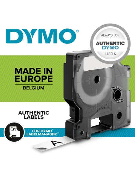 DYMO D1 - Etiquetas estándar - Negro sobre rojo - 19mm x 7m