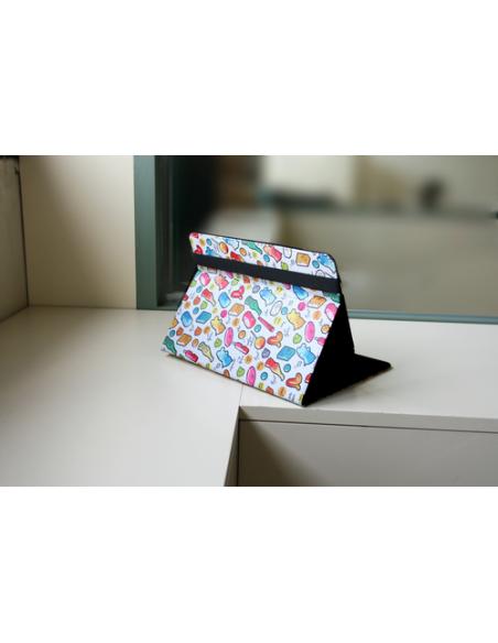 SilverHT Funda Universal Estampada 9"-11" Cool Candy blanco puntos azules