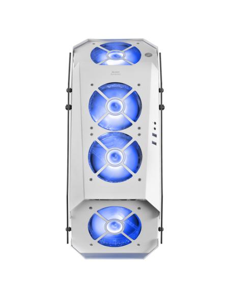 Mars Gaming MC51W, Caja PC Gaming ATX, Doble Cristal Templado, 5x Ventilador RGB 12cm, Blanco