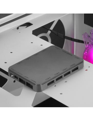 Mars Gaming MC51W, Caja PC Gaming ATX, Doble Cristal Templado, 5x Ventilador RGB 12cm, Blanco