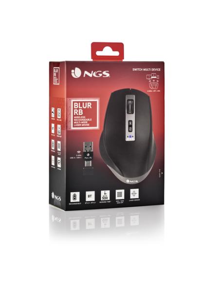 NGS BLUR-RB ratón Juego mano derecha Bluetooth + USB Type-A 3200 DPI