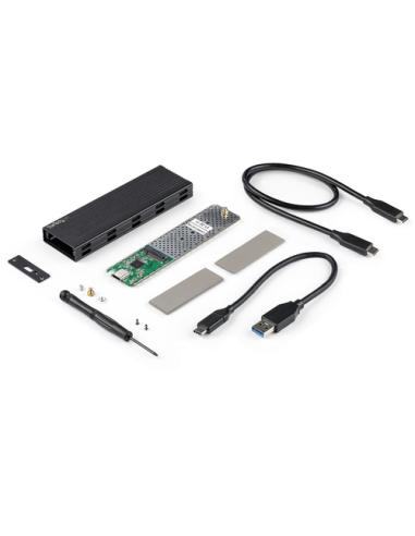 StarTech.com Caja Externa USB-C de 10Gbps a NVMe M.2 or SSD SATA M.2 - Carcasa de Aluminio Portátil para SSD NGFF M.2 PCIe/SATA 