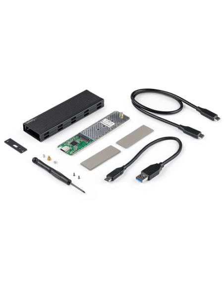 StarTech.com Caja Externa USB-C de 10Gbps a NVMe M.2 or SSD SATA M.2 - Carcasa de Aluminio Portátil para SSD NGFF M.2 PCIe/SATA 