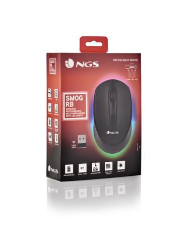 NGS SMOG-RB ratón Juego Ambidextro RF Wireless + Bluetooth Óptico 2400 DPI