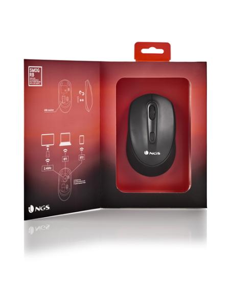 NGS SMOG-RB ratón Juego Ambidextro RF Wireless + Bluetooth Óptico 2400 DPI