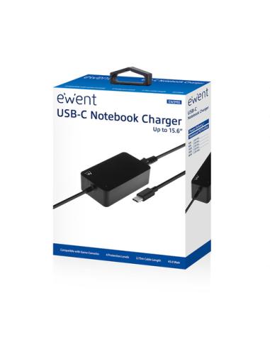 Ewent EW3981 adaptador e inversor de corriente Interior 45 W Negro