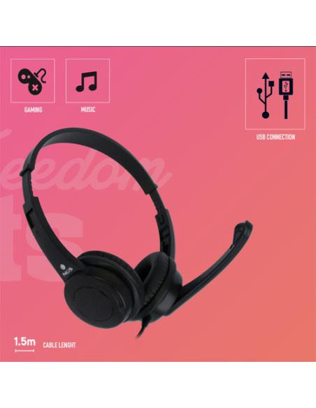NGS VOX505 USB Auriculares Alámbrico Diadema Juego Negro