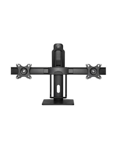 AISENS Soporte De Mesa Pro Contrapeso Giratorio E Inclinable Para 2 Monitores 6kg De 17-27, Negro