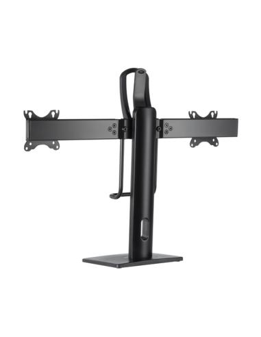 AISENS Soporte De Mesa Pro Contrapeso Giratorio E Inclinable Para 2 Monitores 6kg De 17-27, Negro