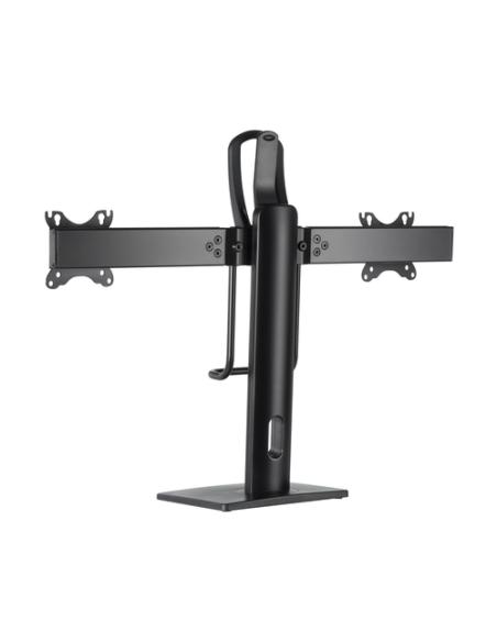 AISENS Soporte De Mesa Pro Contrapeso Giratorio E Inclinable Para 2 Monitores 6kg De 17-27, Negro