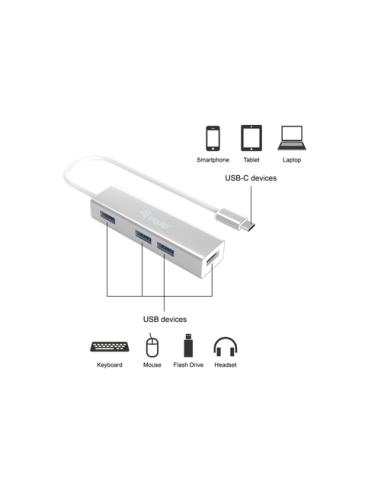Equip 128958 hub de interfaz USB 3.2 Gen 1 (3.1 Gen 1) Type-C 5000 Mbit/s Plata
