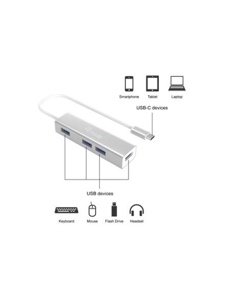 Equip 128958 hub de interfaz USB 3.2 Gen 1 (3.1 Gen 1) Type-C 5000 Mbit/s Plata