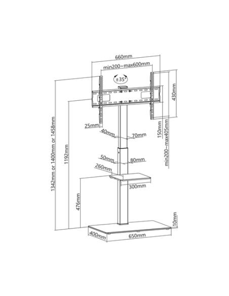 AISENS FT70S-077 soporte para pantalla de señalización 177,8 cm (70") Negro
