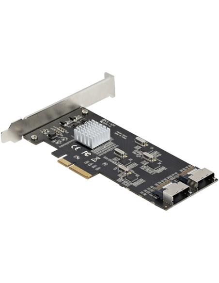 StarTech.com Tarjeta PCIe de 8 Puertos SATA - Tarjeta Adaptadora de Expansión PCI Express SATA con 4 Controladores de Host - Tar