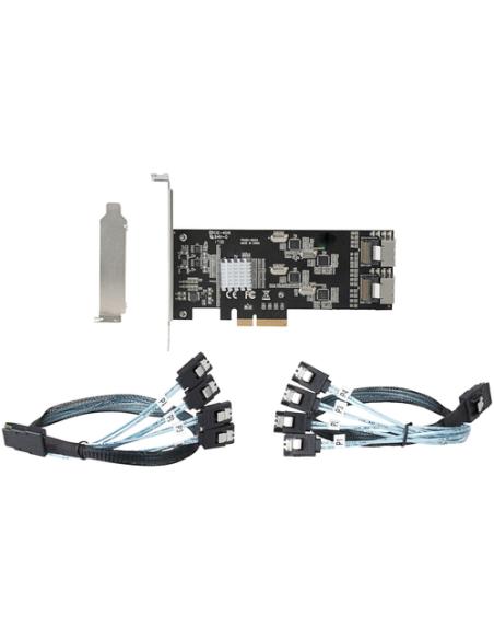 StarTech.com Tarjeta PCIe de 8 Puertos SATA - Tarjeta Adaptadora de Expansión PCI Express SATA con 4 Controladores de Host - Tar
