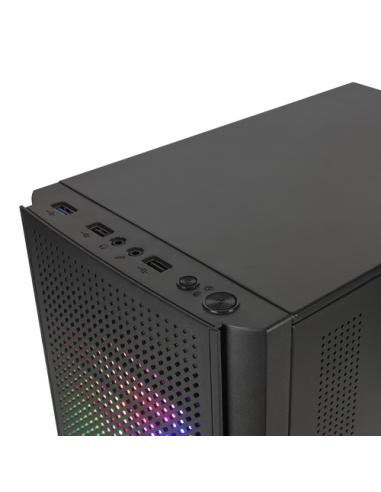 Mars Gaming MC300 Negro, Caja PC Micro ATX, Cristal Templado, Frontal MESH, 3xVentilador FRGB