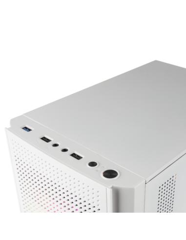 Mars Gaming MC300W Blanco, Caja PC Micro ATX, Cristal Templado, Frontal MESH, 3xVentilador FRGB