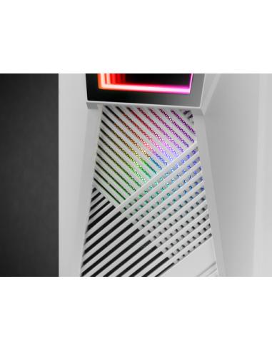 Mars Gaming MC777W, Caja PC Gaming, Infinity Mirror ARGB, Cristal Templado, 2xVentilador Chroma ARGB, Blanco