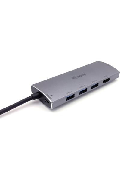 Equip Adaptador multifunción USB-C 7 en 1, HDMI, USB 3.0, TF/MICRO SD, 60W USB PD